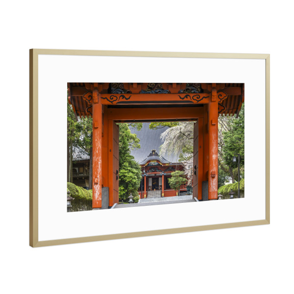 Poster mit Rahmen Gold "Nitemmon Tor, Taisekiji-Tempel" artboxONE - Architektur,Reise / Asien