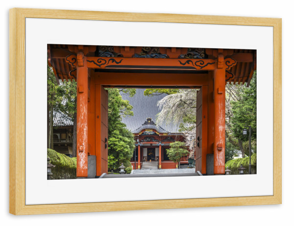 Poster mit Rahmen kiefer "Nitemmon Tor, Taisekiji-Tempel" artboxONE - Architektur,Reise / Asien
