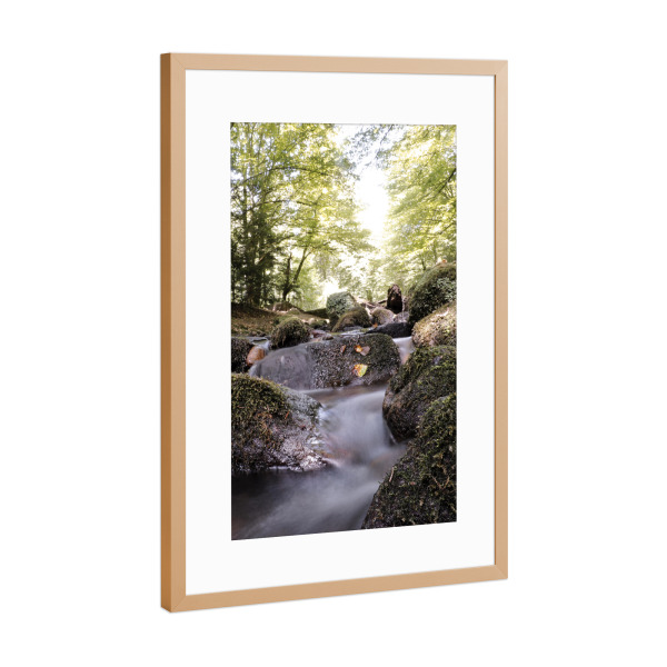 Poster mit Rahmen Kupfer "Grünes Schwarzwald Tal mit Bach" artboxONE - Natur,Reise,Floral