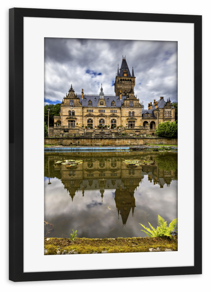 Poster mit Rahmen schwarz "Jagdschloss Hummelshain" artboxONE - Architektur