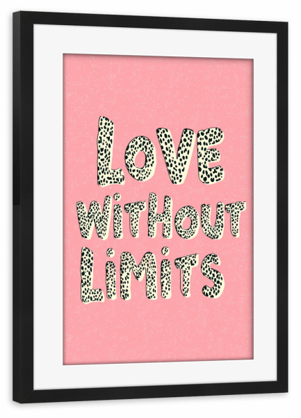 Poster mit Rahmen schwarz "Liebe ohne Grenzen, Leo" artboxONE - Typografie,Tiere,Liebe
