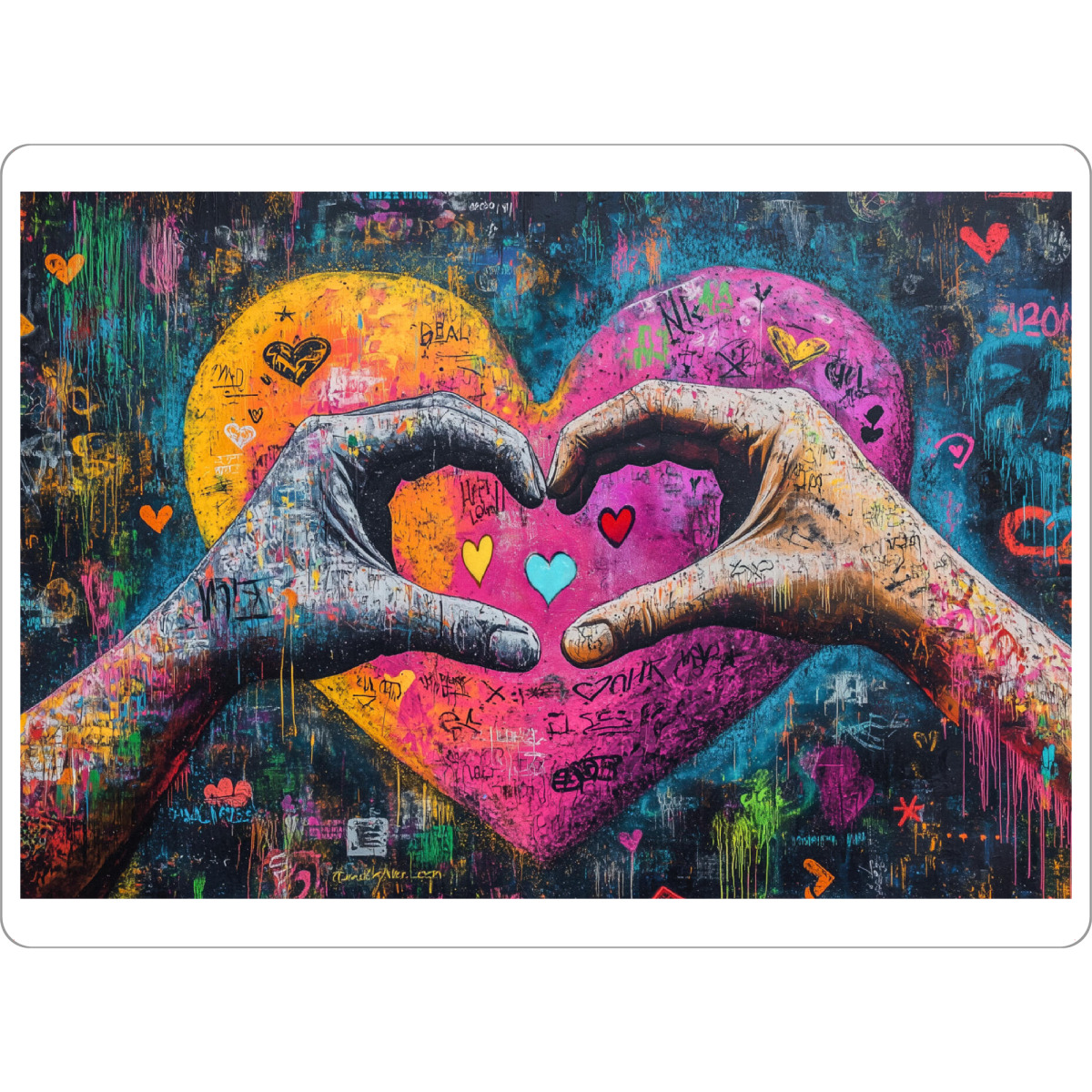 Tischset "Herzliche Popart Hände" artboxONE - Abstrakt,Menschen,Liebe