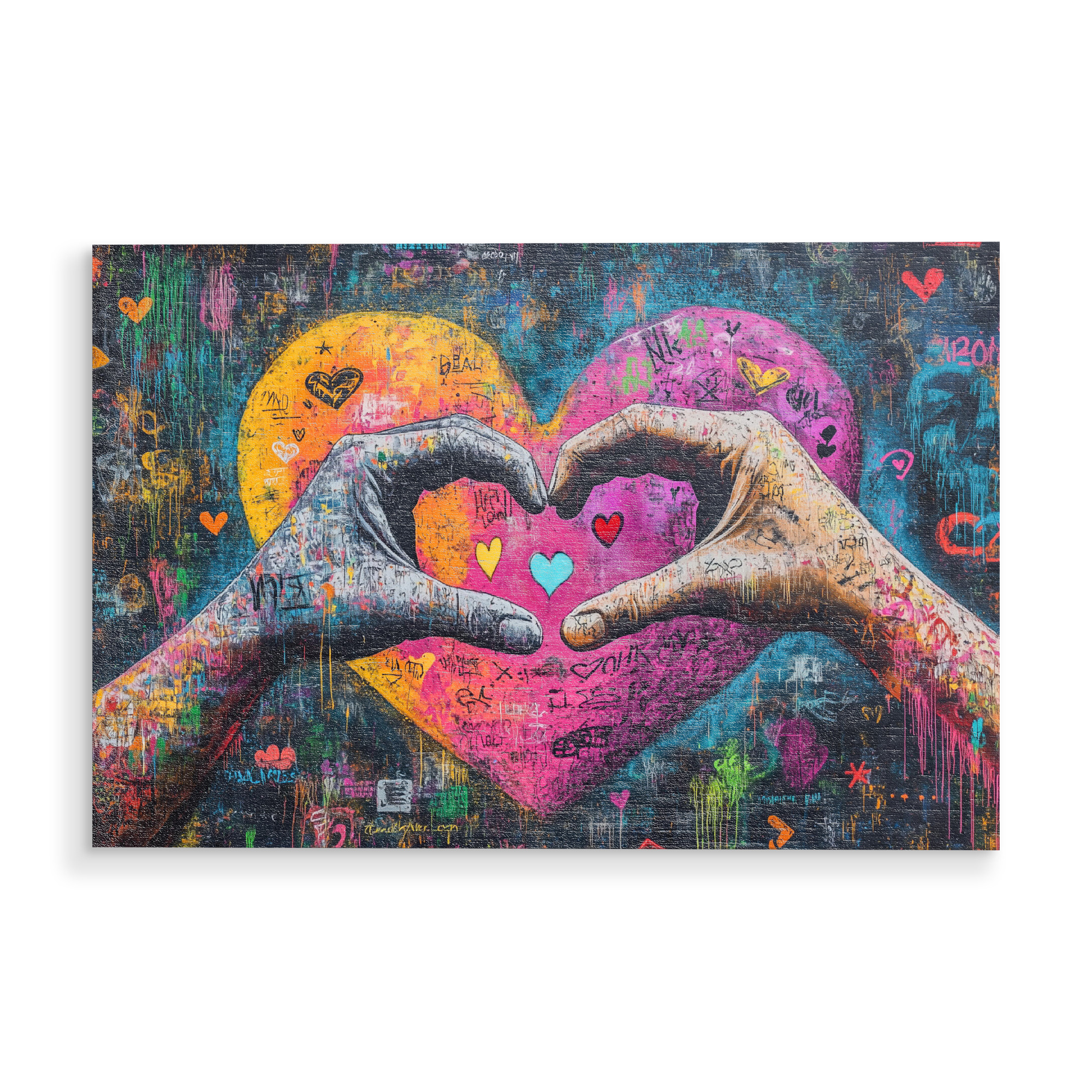 Holzbild "Herzliche Popart Hände" artboxONE - Abstrakt,Menschen,Liebe