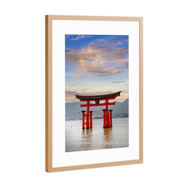 Poster mit Rahmen Kupfer "Torii auf der Insel Miyajima" artboxONE - Architektur,Reise / Asien