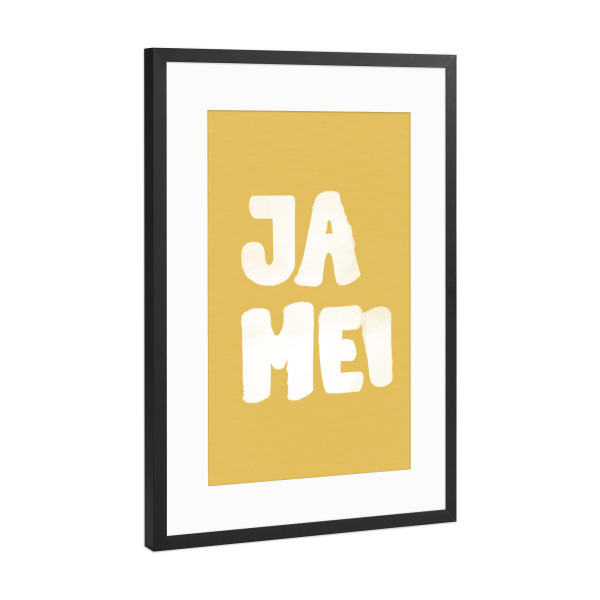 Poster mit Rahmen Schwarz (Metallic) "Ja Mei Bayer" artboxONE - Typografie,Liebe,Lehrersprüche
