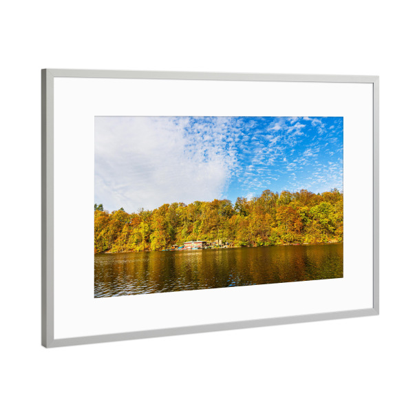 Poster mit Rahmen Silber "Ufer des Sees Schmaler Luzin" artboxONE - Natur,Reise