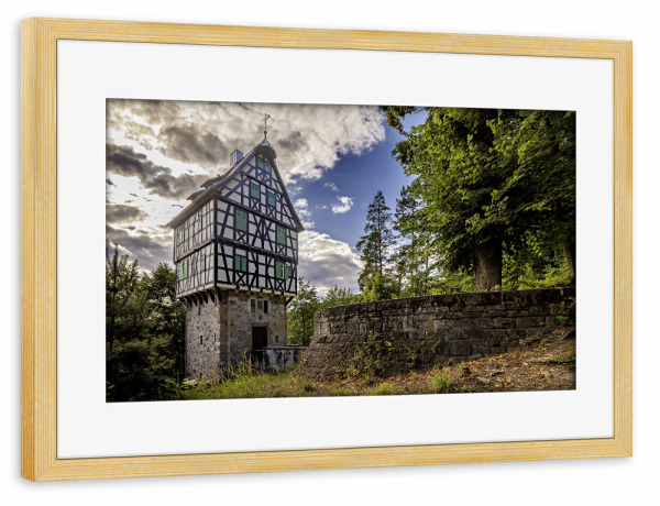 Poster mit Rahmen kiefer "Der Herzogstuhl im Rieseneck" artboxONE - Architektur