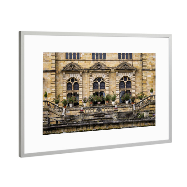 Poster mit Rahmen Silber "Hummelshain Jagdschloss" artboxONE - Architektur