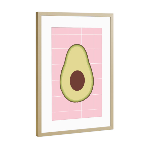 Poster mit Rahmen Gold "Avocado Pink" artboxONE - Natur,Essen & Trinken,Liebe
