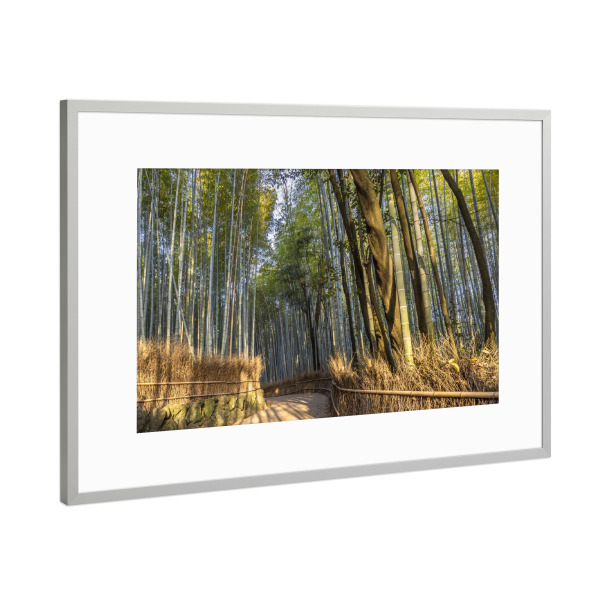 Poster mit Rahmen Silber "Arashiyama Bambuswald Kyoto" artboxONE - Natur,Reise / Asien