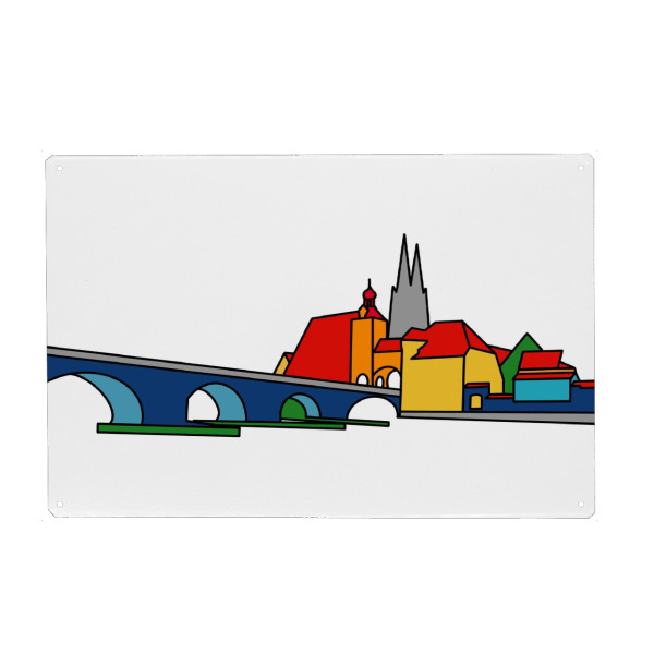 Holzbild "Regensburg Steinerne Brücke" artboxONE - Reise,Architektur,Städte / Weitere