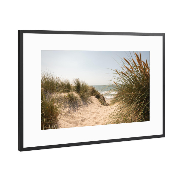 Poster mit Rahmen Schwarz (Metallic) "Hvide Sande Strand" artboxONE - Natur,Reise / Strand und Meer