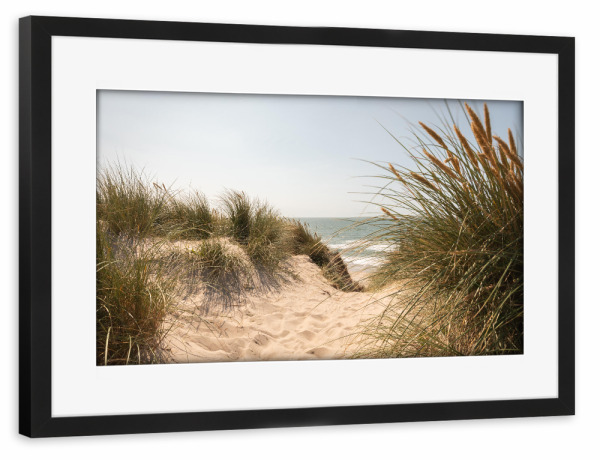 Poster mit Rahmen schwarz "Hvide Sande Strand" artboxONE - Natur,Reise / Strand und Meer