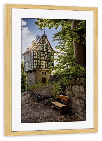Poster mit Rahmen kiefer "Herzogstuhl im Rieseneck" artboxONE - Architektur