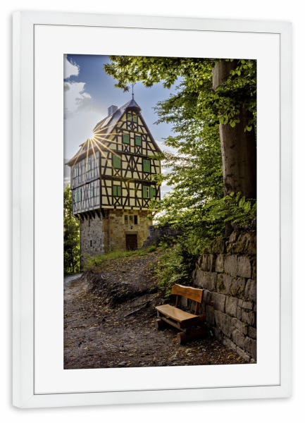 Poster mit Rahmen weiß "Herzogstuhl im Rieseneck" artboxONE - Architektur