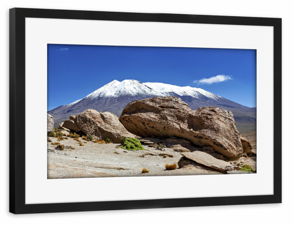 Poster mit Rahmen schwarz "Anden des Altiplanos" artboxONE - Natur,Reise - Bolivien,Anden,Altiplano,Vulkan,Berg,Landschaft,Natur,Berggipfel,Südamerika