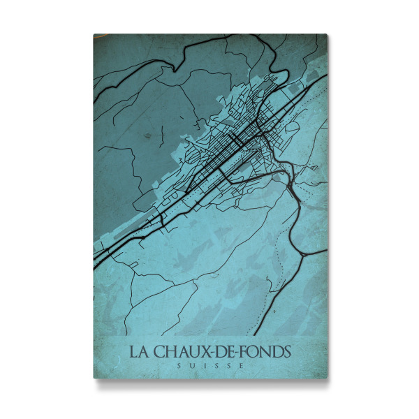 Galerie-Print "Stadt La Chaux-de-Fonds Retro Map" 75x50 cm artboxONE