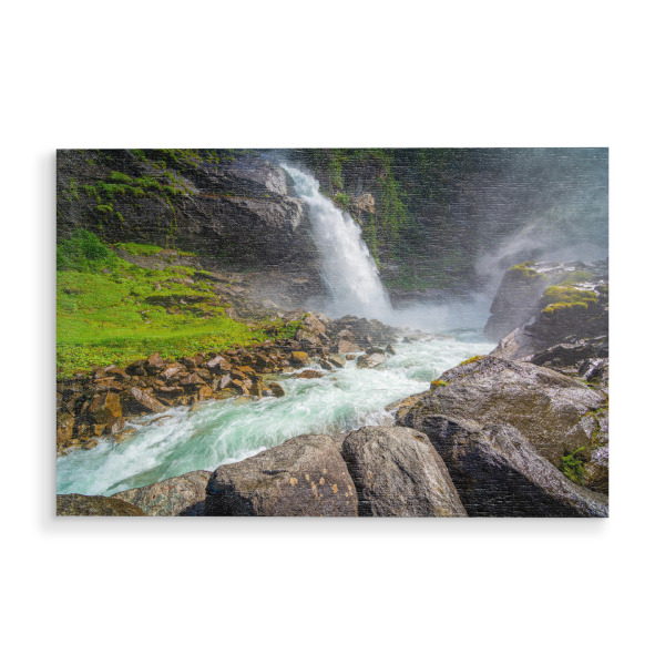 Holzbild "Krimmler Wasserfall" artboxONE - Natur - Krimml,Wasserfall,Pinzgau,Zell am see,Fluss,Alpen,österreich