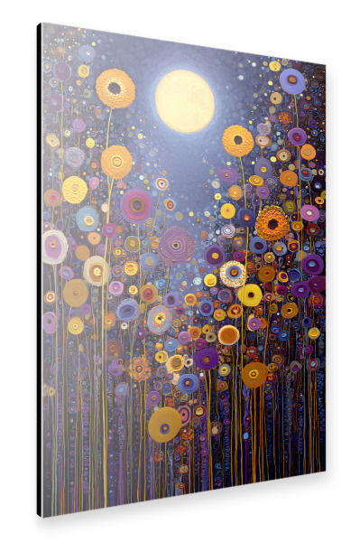 Alu-Dibond "Blumen Nacht A, Klimt (matart)" 30x20 cm artboxONE