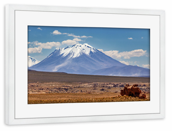 Poster mit Rahmen weiß "Das Altiplanos in Bolivien" artboxONE - Natur,Reise