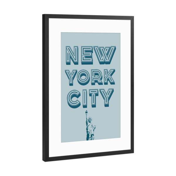 Poster mit Rahmen Schwarz (Metallic) "NYC Typo" artboxONE - Städte / New York,Typografie