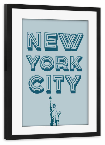 Poster mit Rahmen schwarz "NYC Typo" artboxONE - Städte / New York,Typografie