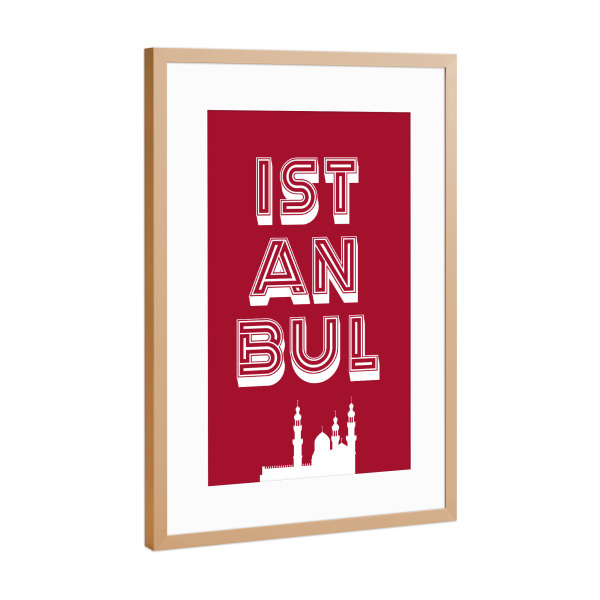 Poster mit Rahmen Kupfer "Istanbul Typo" artboxONE - Typografie,Städte / Istanbul