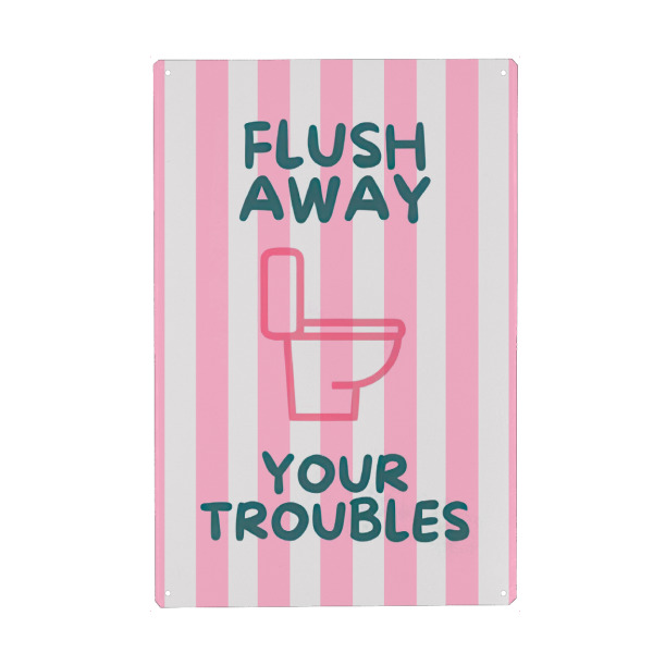 Holzbild "Spülen Sie Ihre Probleme weg" artboxONE - Typografie,Lustig