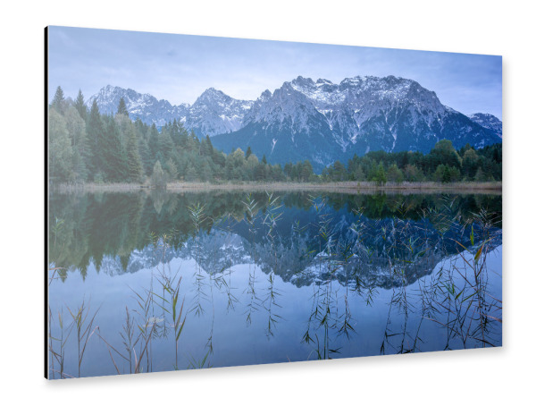 Alu-Dibond "Karwendel im Spiegel" 75x50 cm artboxONE