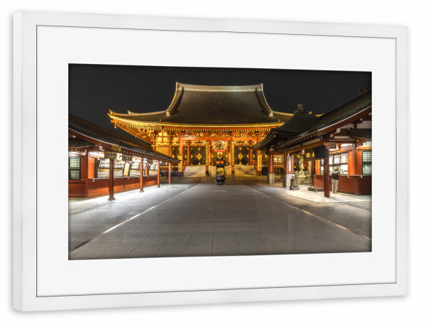 Poster mit Rahmen weiß "Senso-ji Tempel Tokio" artboxONE - Architektur,Reise / Asien,Städte / Tokio