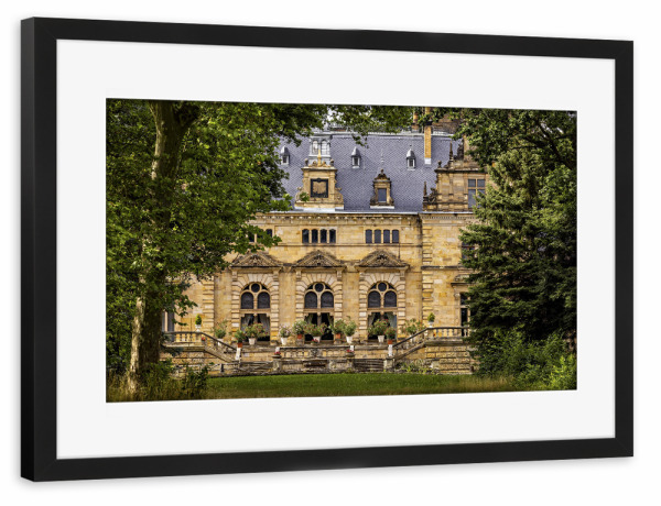 Poster mit Rahmen schwarz "Schloss Hummelshain im Saaletal" artboxONE - Architektur