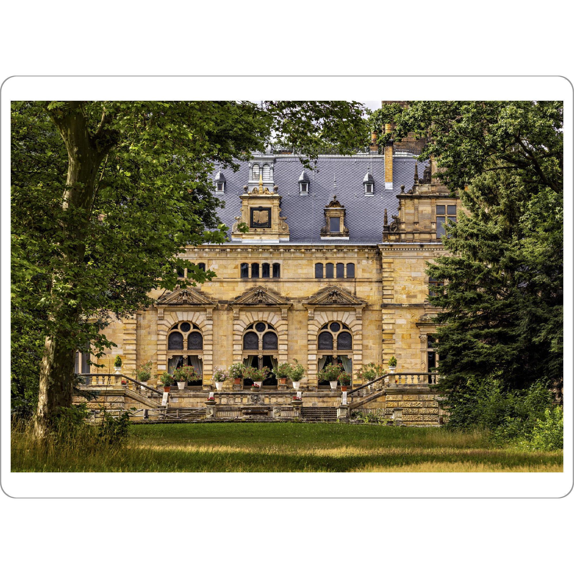 Tischset "Schloss Hummelshain im Saaletal" artboxONE - Architektur - Schloss,Jagdschloss,Hummelshain,Saale holzland kreis,Schmölln,Thüringen,Saaletal