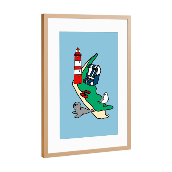 Poster mit Rahmen Kupfer "Amrum" artboxONE - Reise,Reise / Strand und Meer