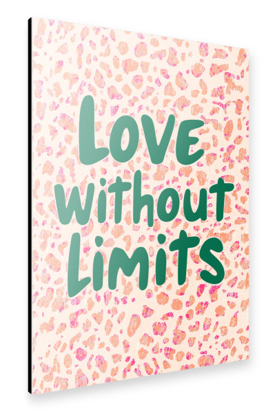 Alu-Dibond "Love without limits, pink Leo" 30x20 cm artboxONE