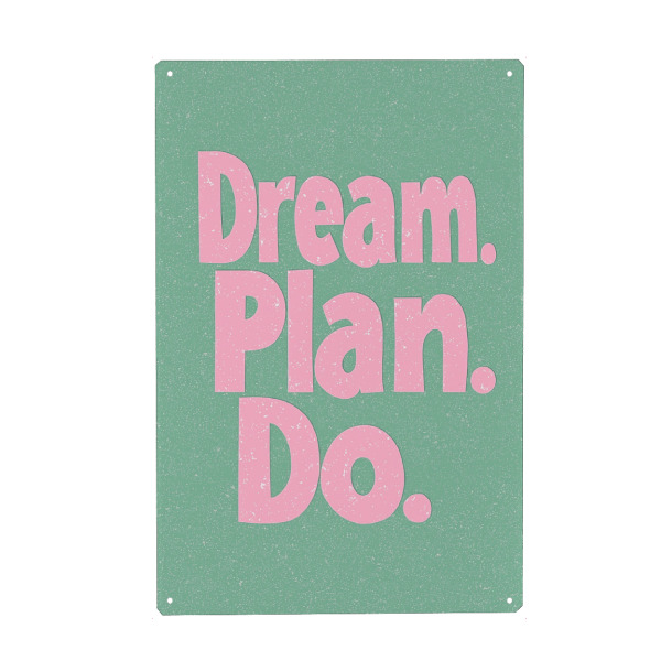 Holzbild "Träume-Plane-machen, pinki" artboxONE - Typografie,Buchstaben