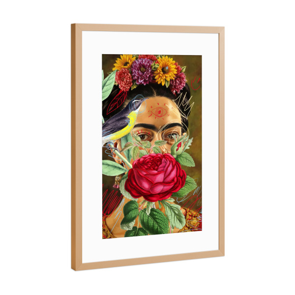 Poster mit Rahmen Kupfer "Floral Vision" artboxONE - Abstrakt