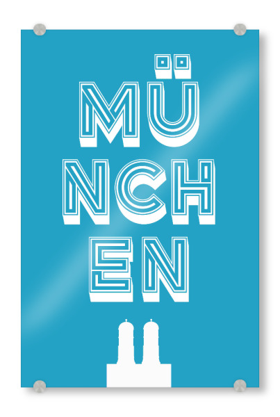 Acrylglasbild "Munich Typo" artboxONE - Städte / München,Typografie