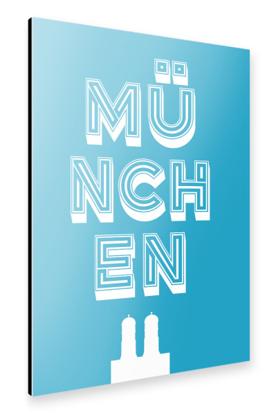 Alu-Dibond "Munich Typo" 30x20 cm artboxONE