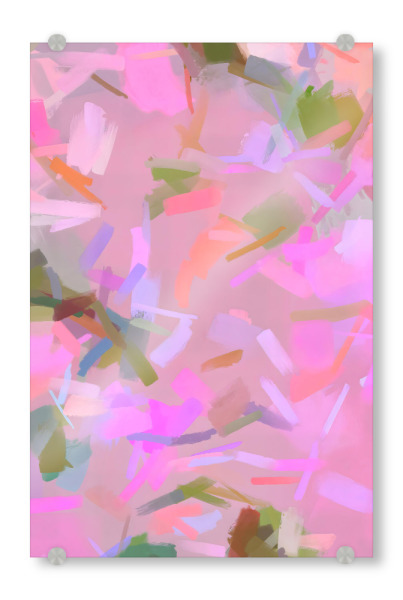Acrylglasbild "Whispers In Pink" artboxONE - Abstrakt - Pink,Brushstrokes,Abstract,Chic,Romantic,Eclectic,Feminine