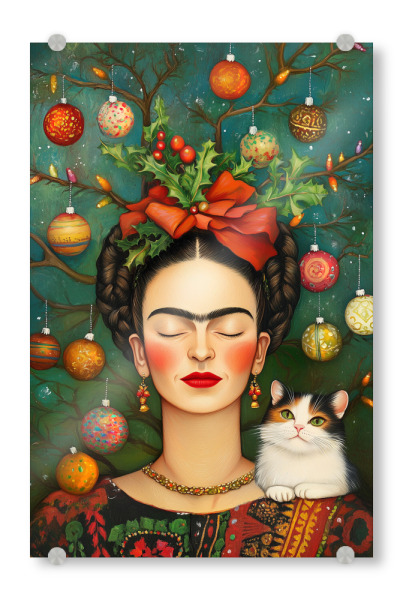 Acrylglasbild "Frida im Winterwald" artboxONE - Tiere,Menschen,Weihnachten