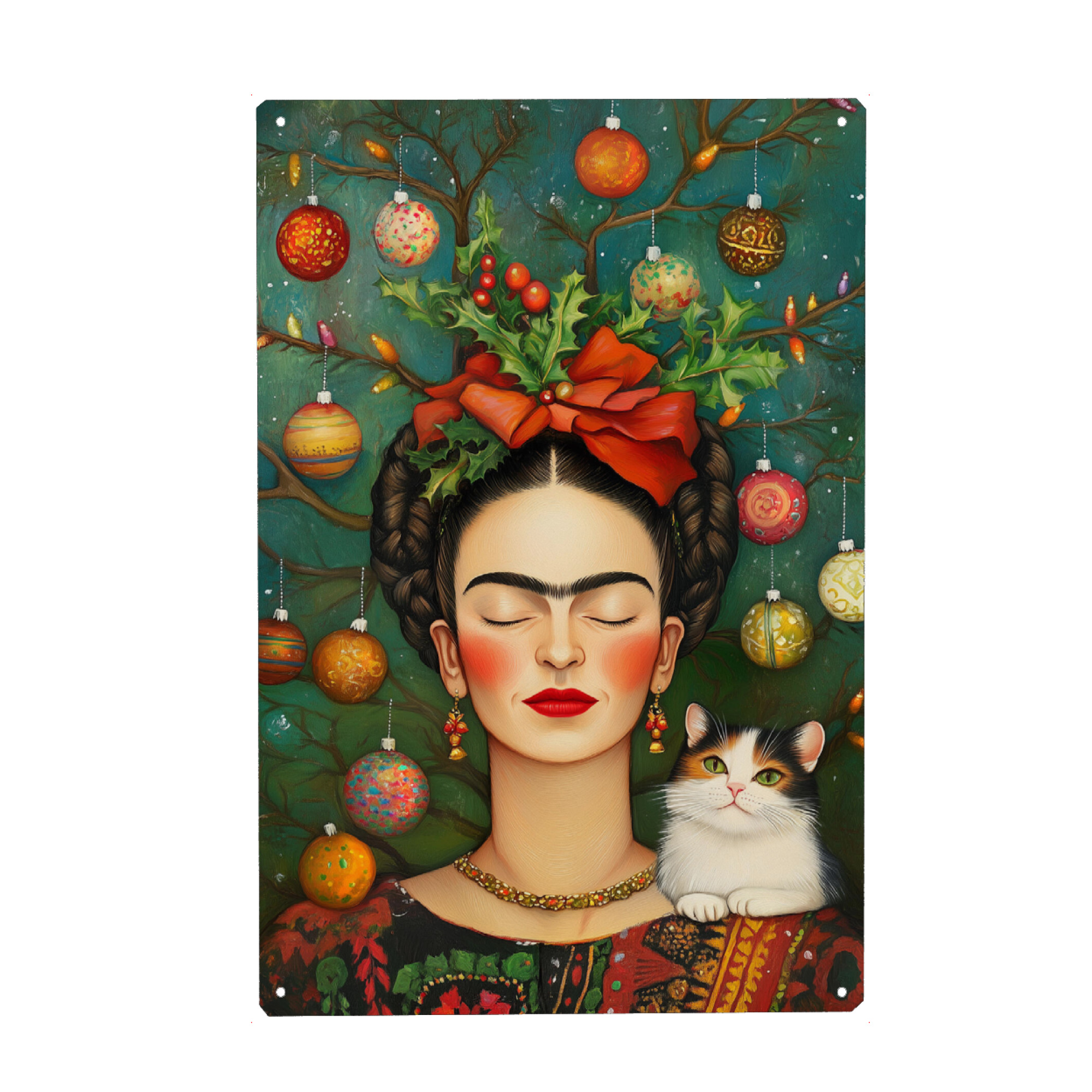 Holzbild "Frida im Winterwald" artboxONE - Tiere,Menschen,Weihnachten