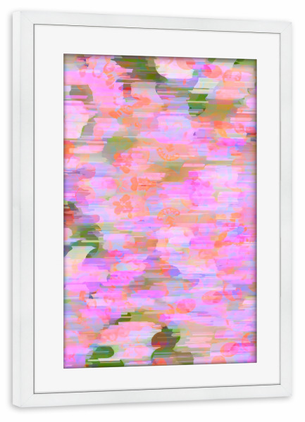 Poster mit Rahmen weiß "Pink Haze" artboxONE - Abstrakt - Pink,Nature,Meadow,Landscape,Haze,Chic
