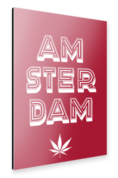 Alu-Dibond "Amsterdam Typo" 30x20 cm artboxONE