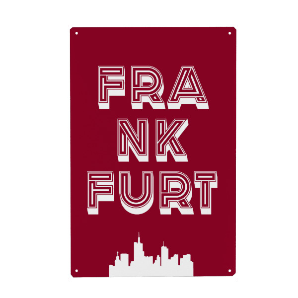Metall Poster "Frankfurt Typo" artboxONE - Typografie,Architektur,Städte / Frankfurt