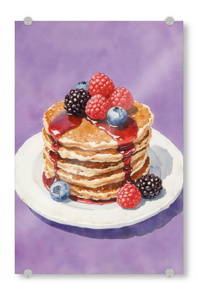 Acrylglasbild "Pfannkuchenbeeren und Sirup" artboxONE - Essen & Trinken