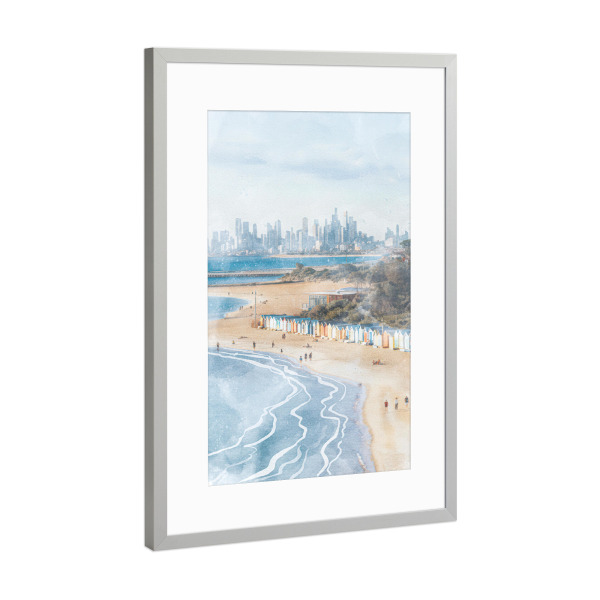 Poster mit Rahmen Silber "Melbourne Brighton Beach" artboxONE - Reise,Städte / Sydney