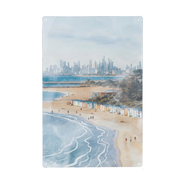 Holzbild "Melbourne Brighton Beach" artboxONE - Reise,Städte / Sydney