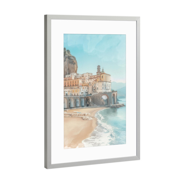 Poster mit Rahmen Silber "Amalfiküste Italien" artboxONE - Reise,Städte / Rom