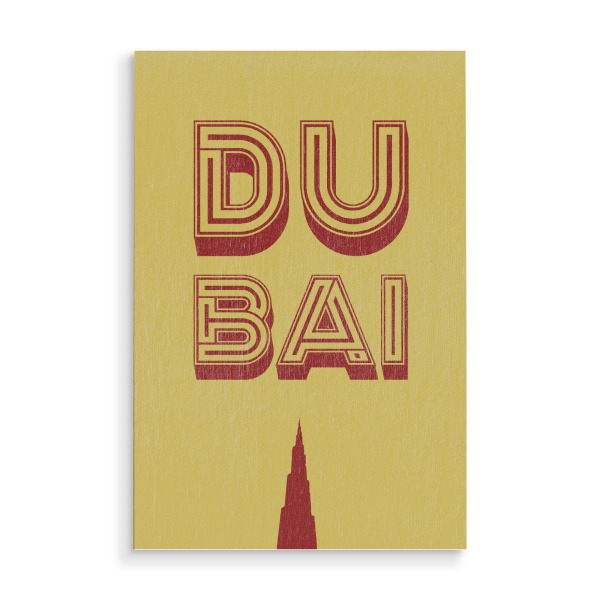 Holzbild "Dubai Typo" artboxONE - Typografie,Städte / Dubai