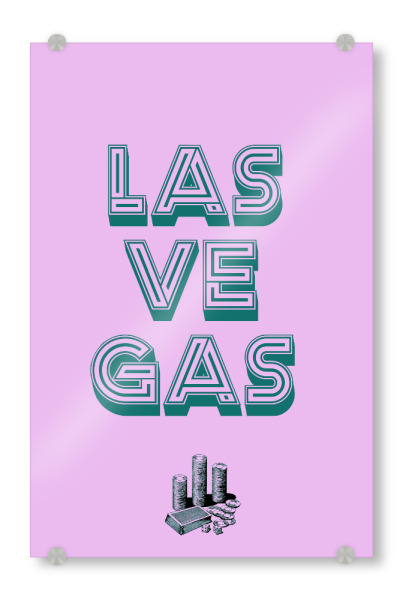 Acrylglasbild "Las Vegas Typo" artboxONE - Typografie,Städte / Las Vegas